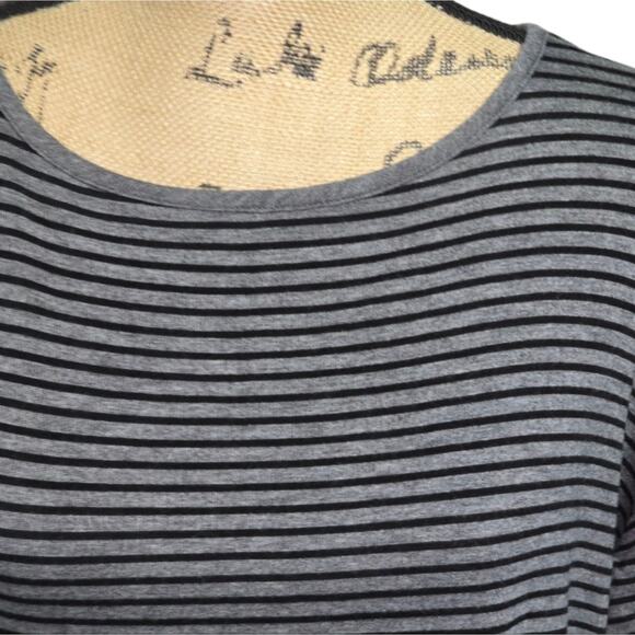 Eileen Fisher Lycocell Striped Black and Gray Women's Super Soft Top‎ Size Small - Picture 2 of 7